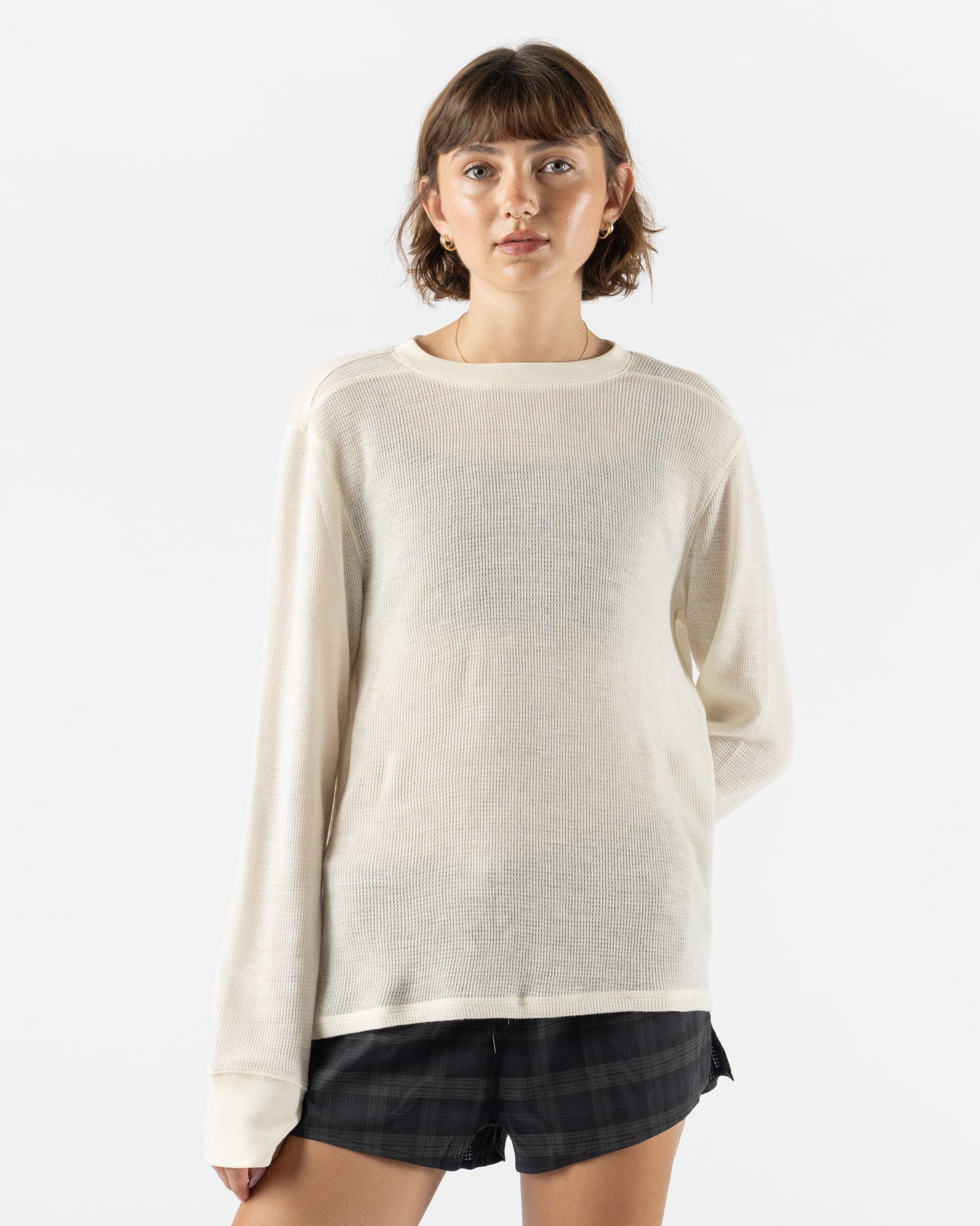 Literary Sport Marcel Longsleeve Waffle Shirt in Bone