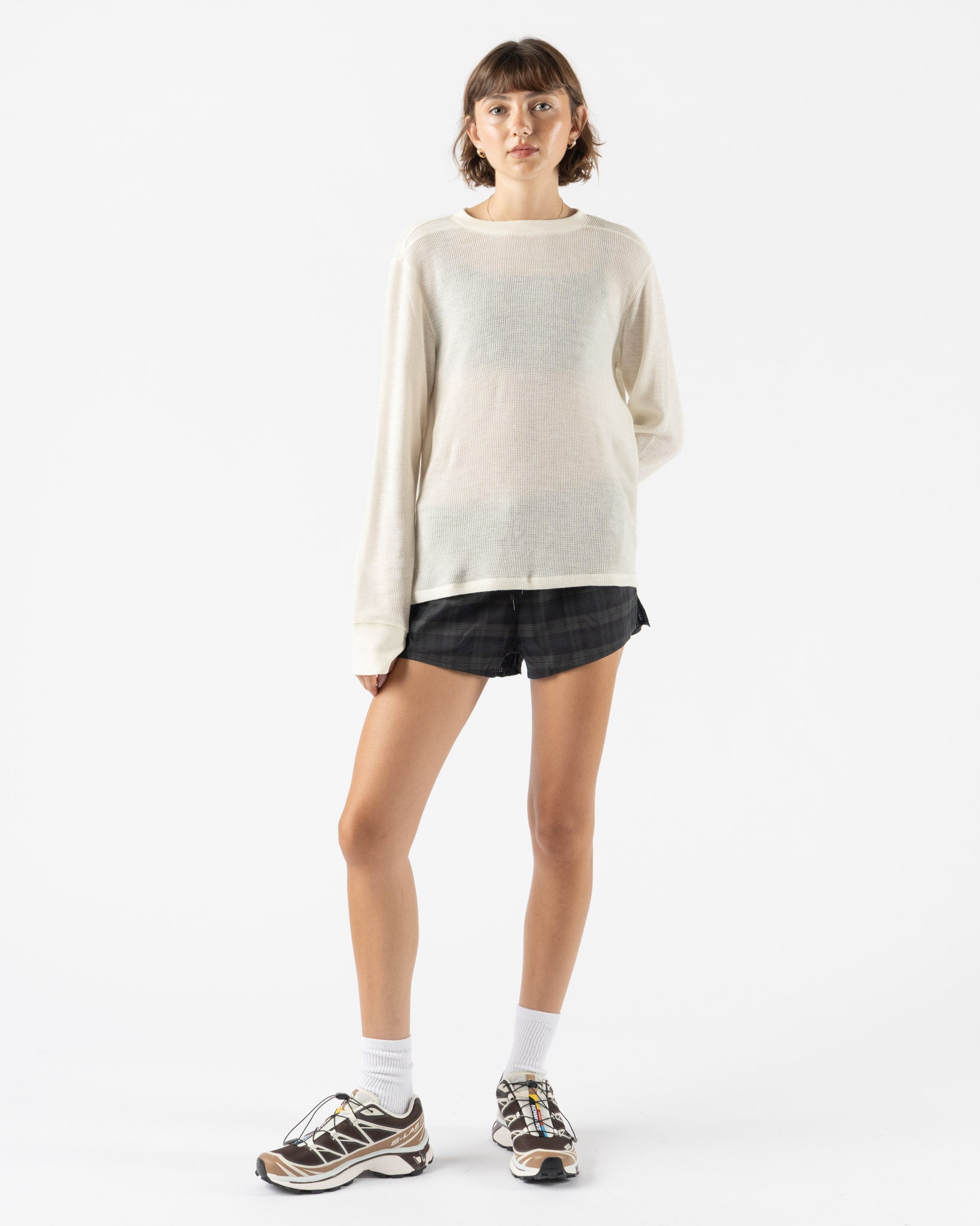 Literary Sport Marcel Longsleeve Waffle Shirt in Bone