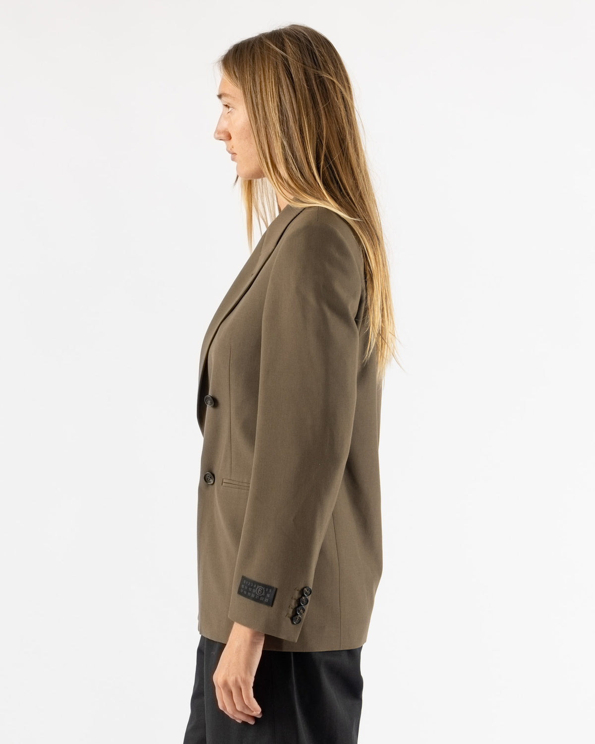 MM6 Maison Margiela Light Wool Blend Jacket in Khaki
