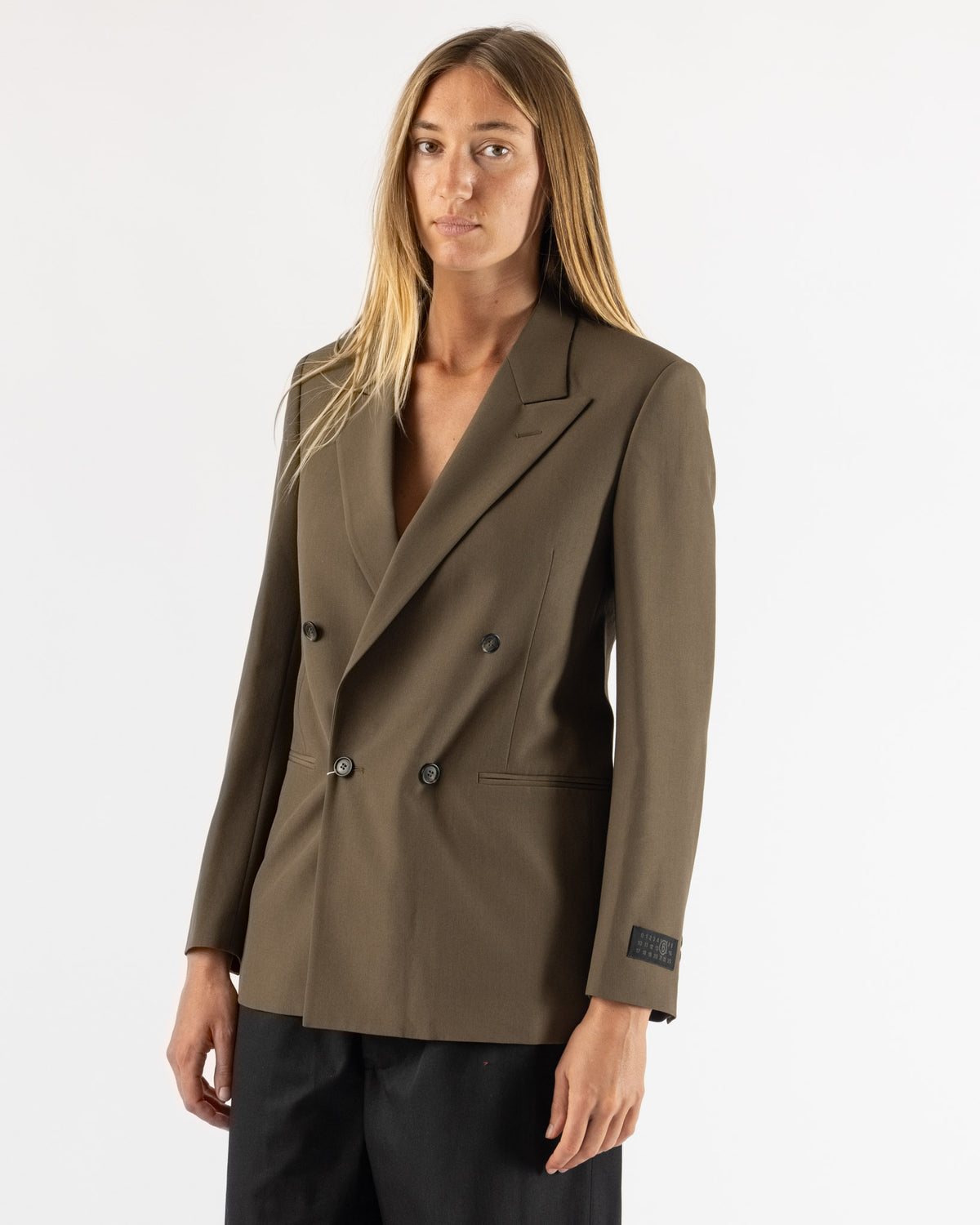 MM6 Maison Margiela Light Wool Blend Jacket in Khaki