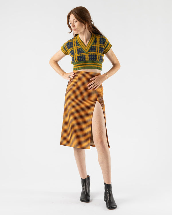 Marni Check Pattern High-waist Skirt