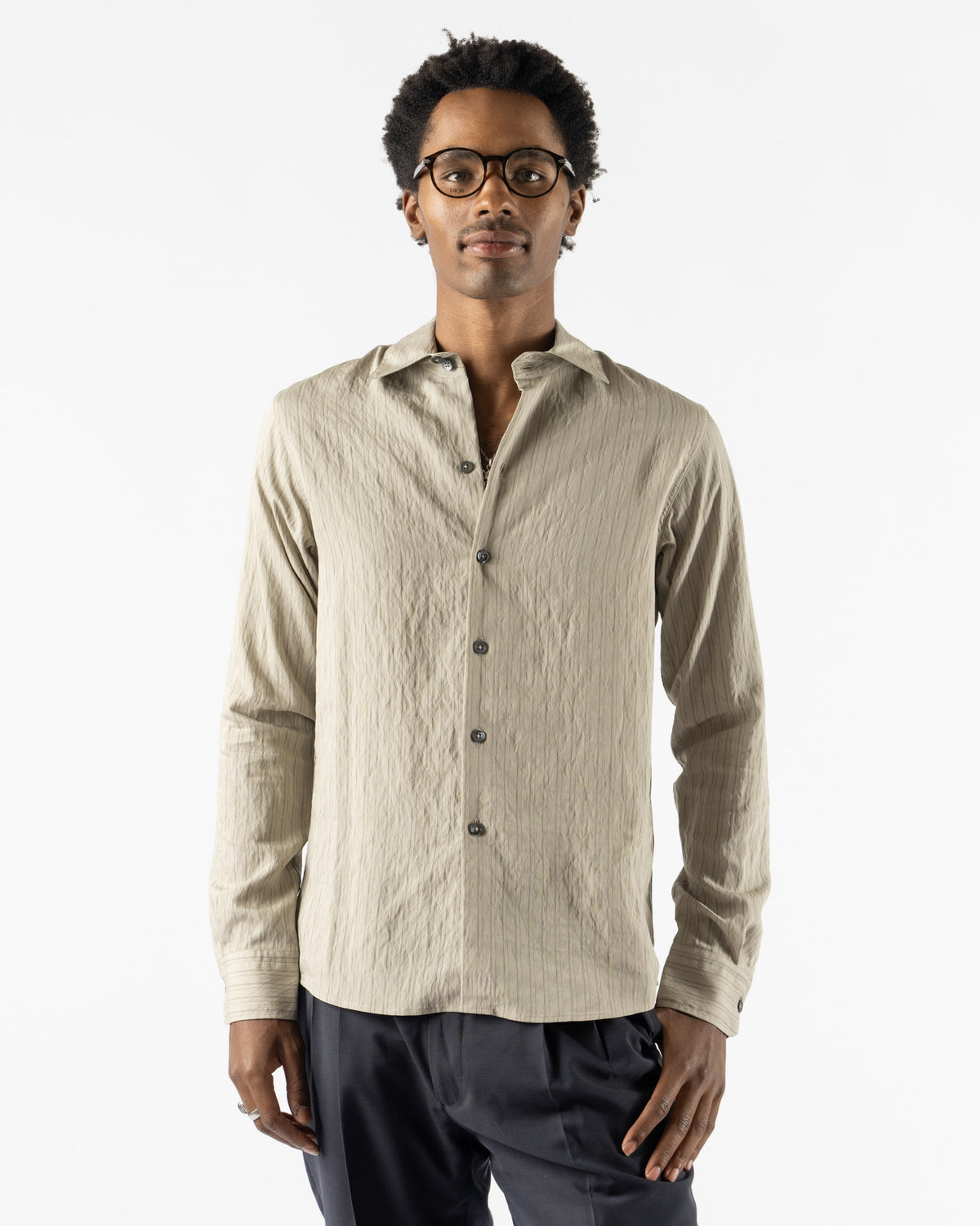 Colbo Bat Shirt in Herbal Stripe