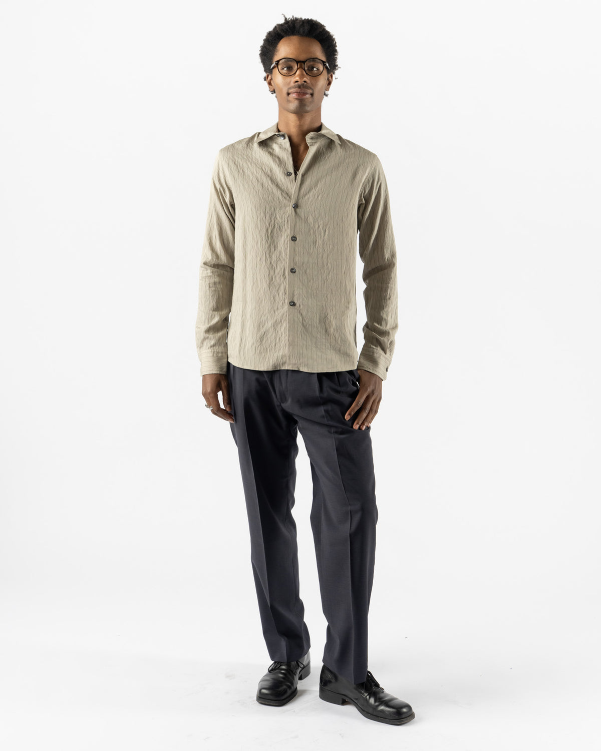 Colbo Bat Shirt in Herbal Stripe