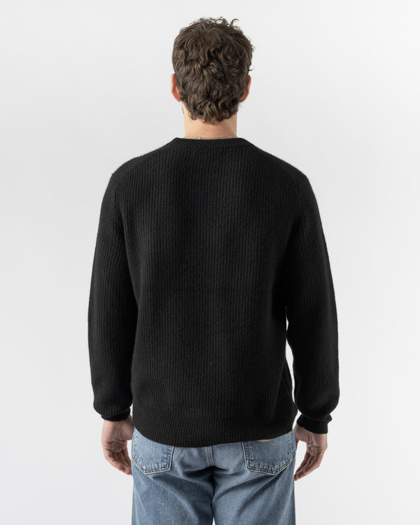 Alex Mill Mens Washed Cashmere Jordan Sweater in Black