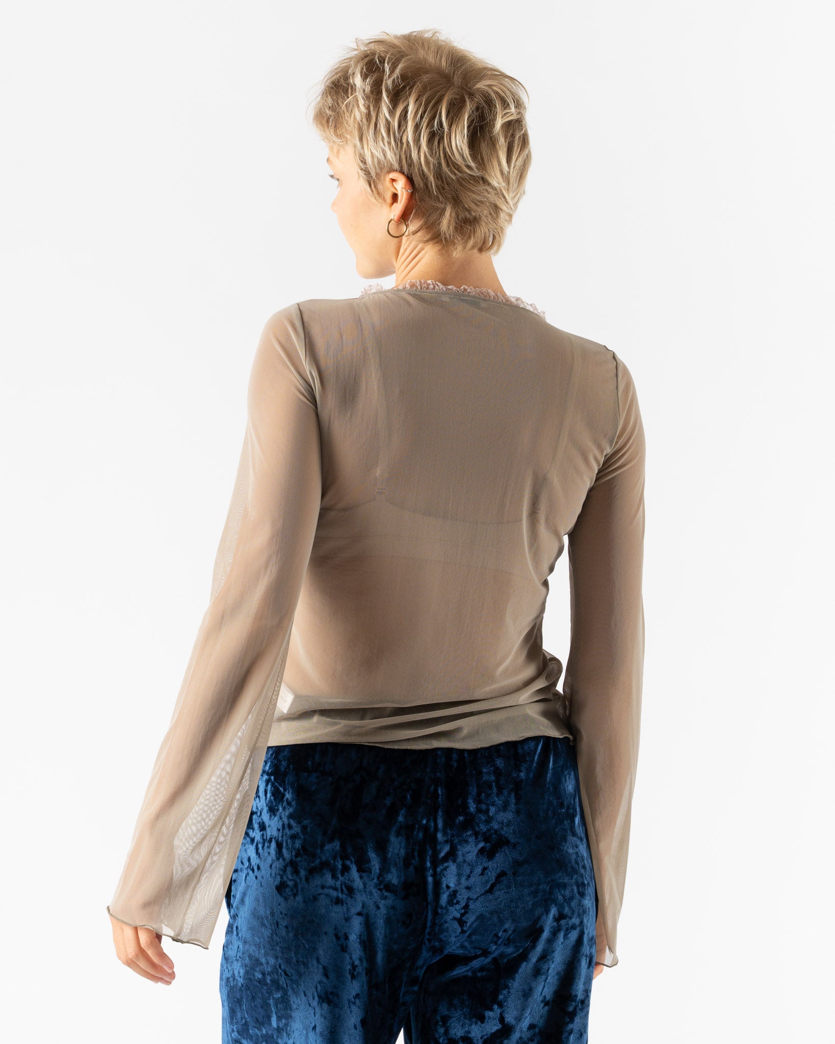 Simone Wild Mesh Frill LS in Fango