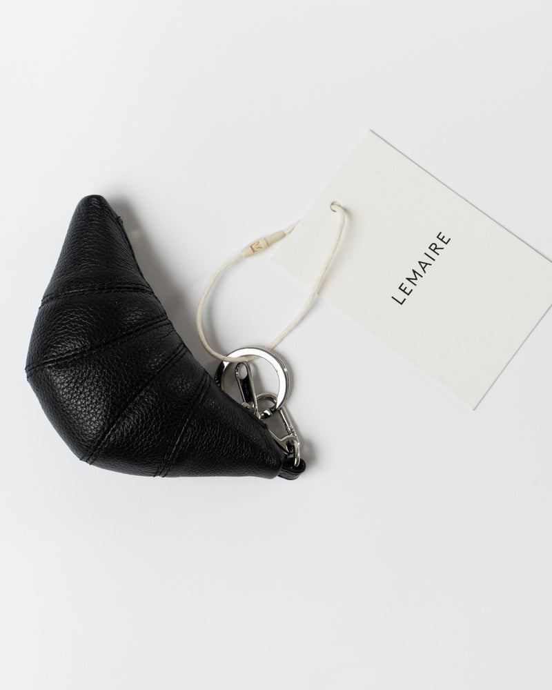 Lemaire Mini Croissant Key Ring in Black