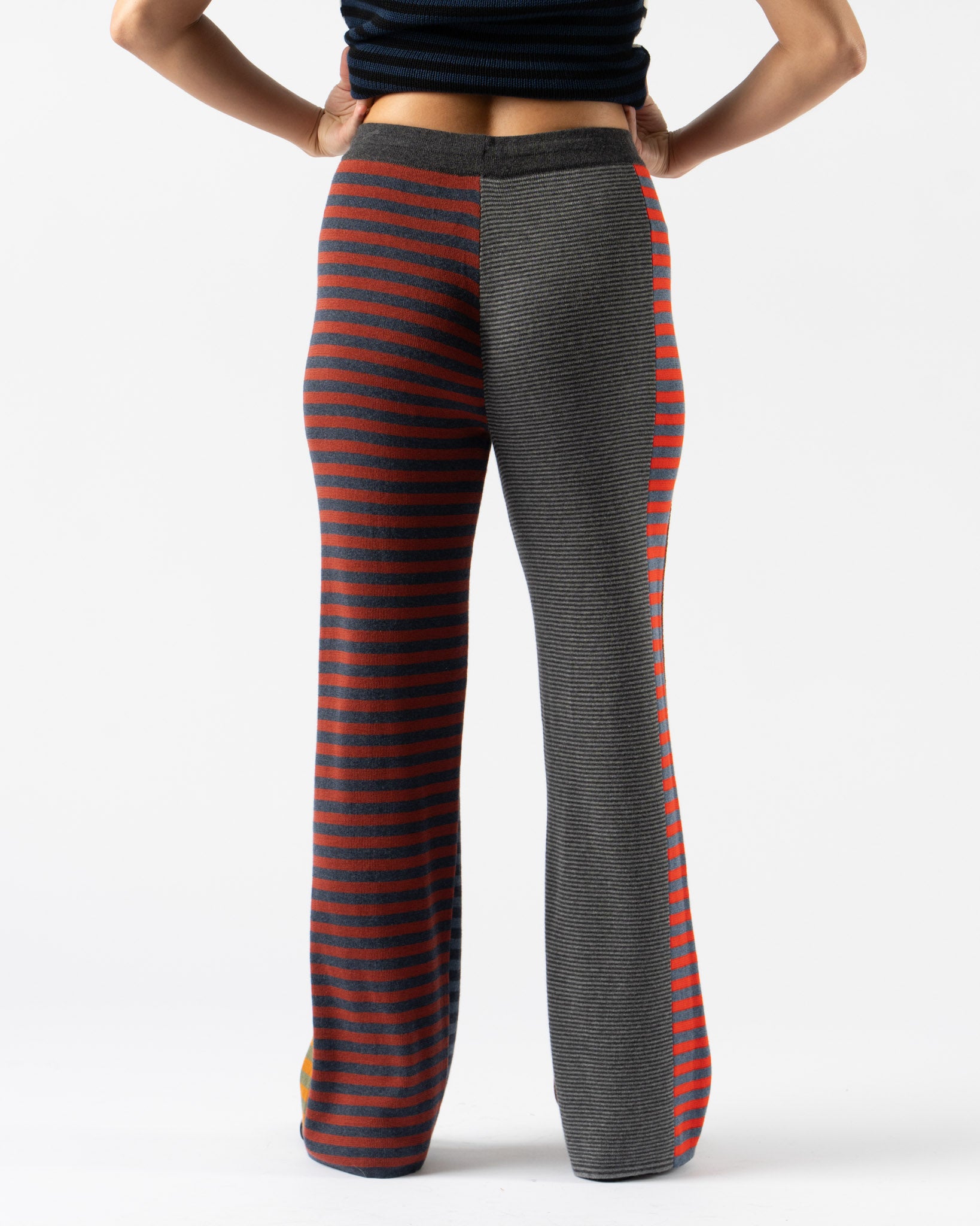 YanYan Mismatch Stripe Pant in Red Multi