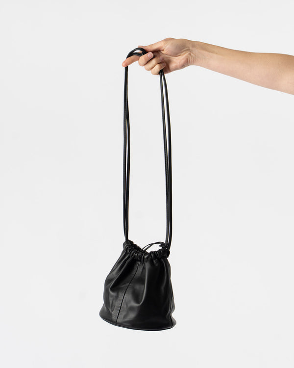 Modern Weaving Mini Drum Drawstring in Black