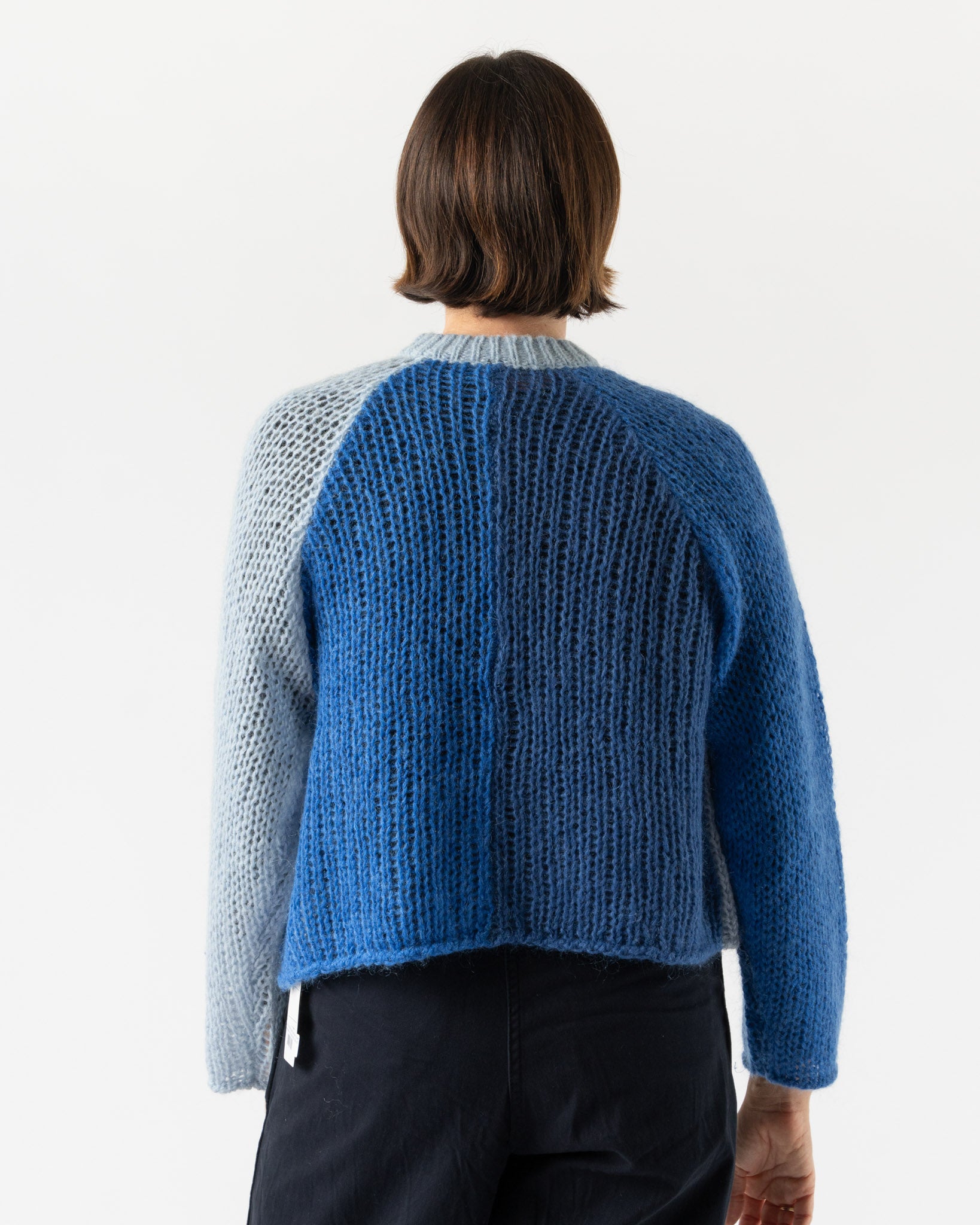 Beams Boy Mohair Crazy Cardigan in Blue