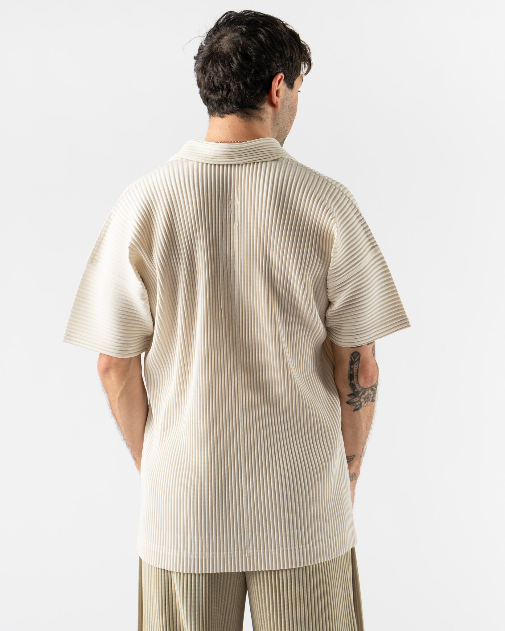 Homme Plissé Issey Miyake Monthly Colors May Polo Shirt in Ivory