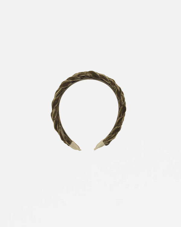 Noralee Velvet Braided Headband in Olive