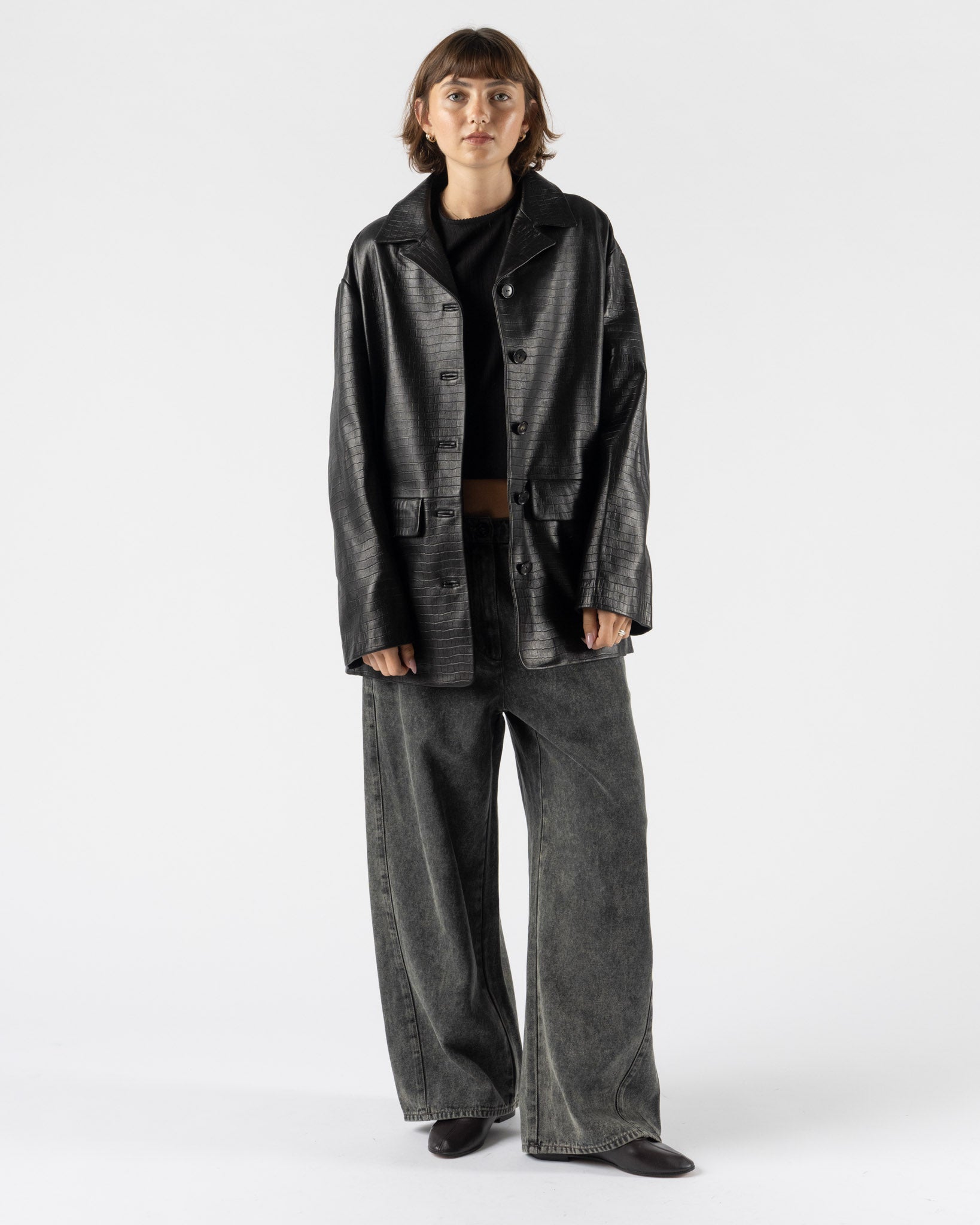 Cordera Washed Denim Straight Pants
