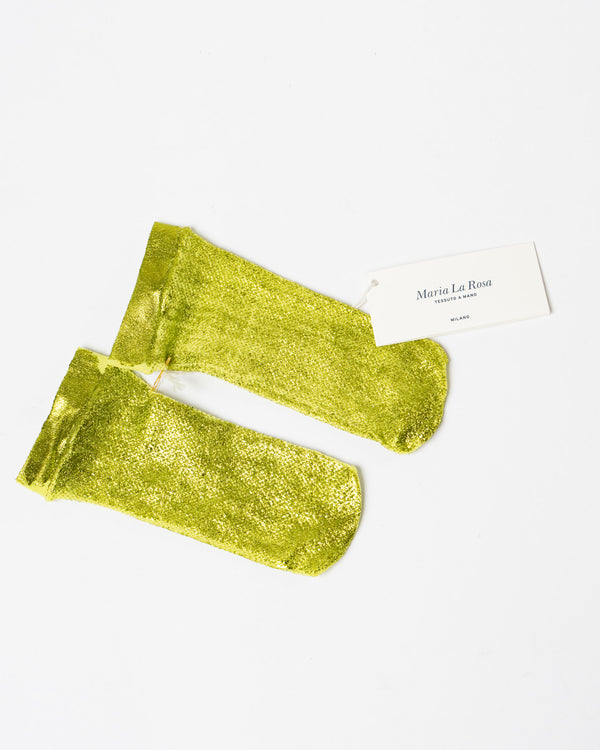 Maria La Rosa Net Laminated Sock in Lime