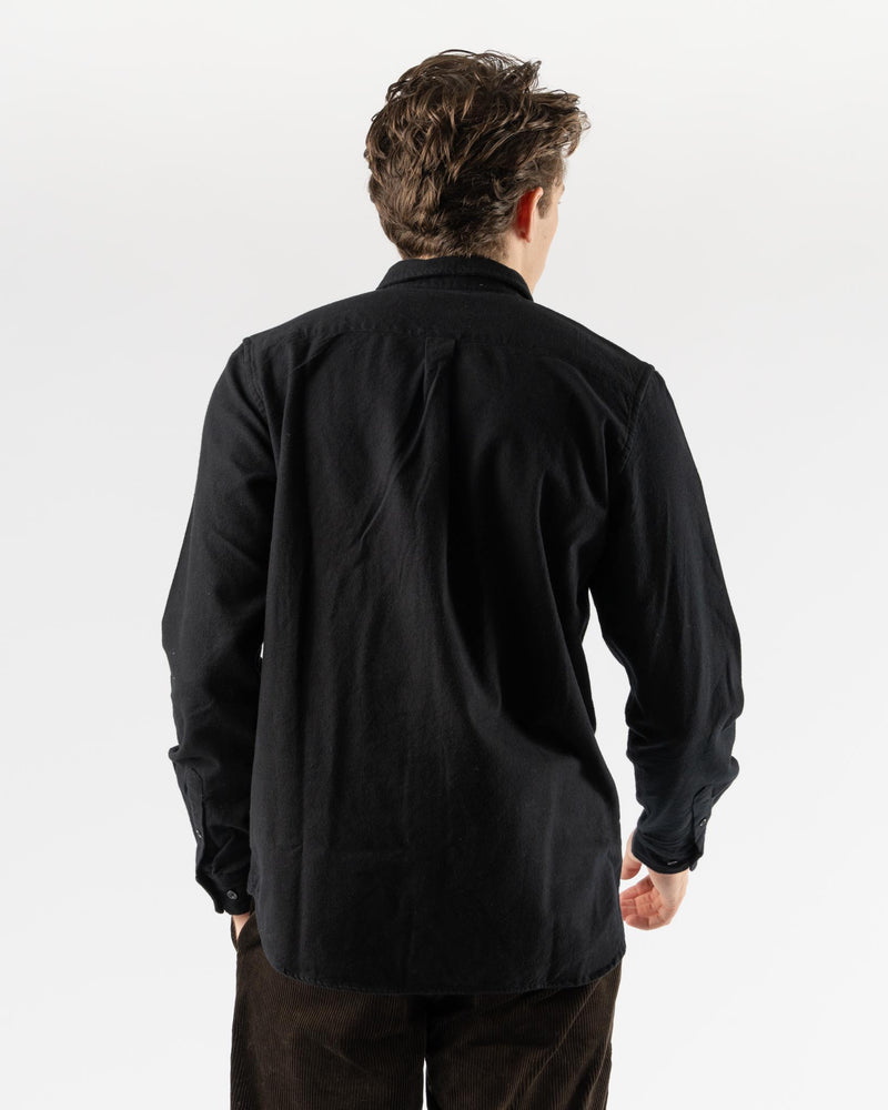 Norse Projects Osvald Organic Flannel Shirt in Black