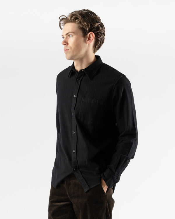 Norse Projects Osvald Organic Flannel Shirt in Black