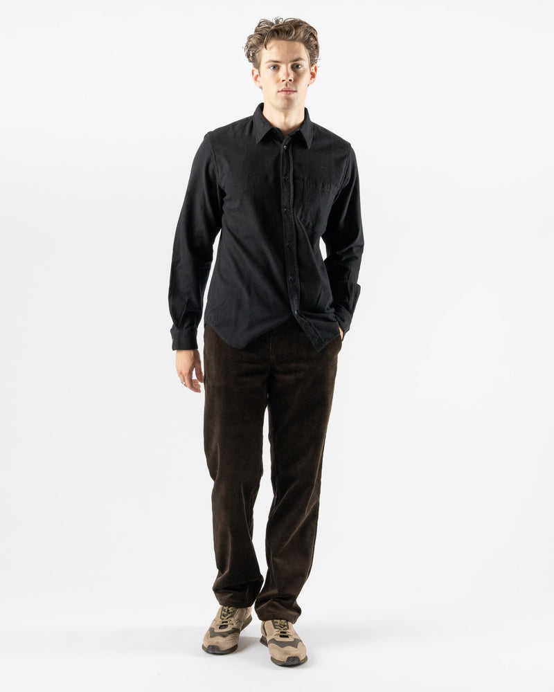 Norse Projects Osvald Organic Flannel Shirt in Black