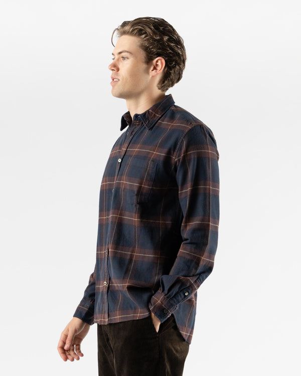 Norse Projects Osvald Organic Flannel Shirt in Wine Red