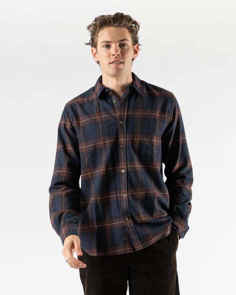 Norse Projects Osvald Organic Flannel Shirt in Wine Red