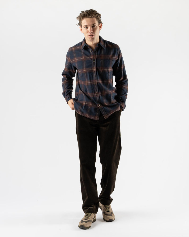 Norse Projects Osvald Organic Flannel Shirt in Wine Red