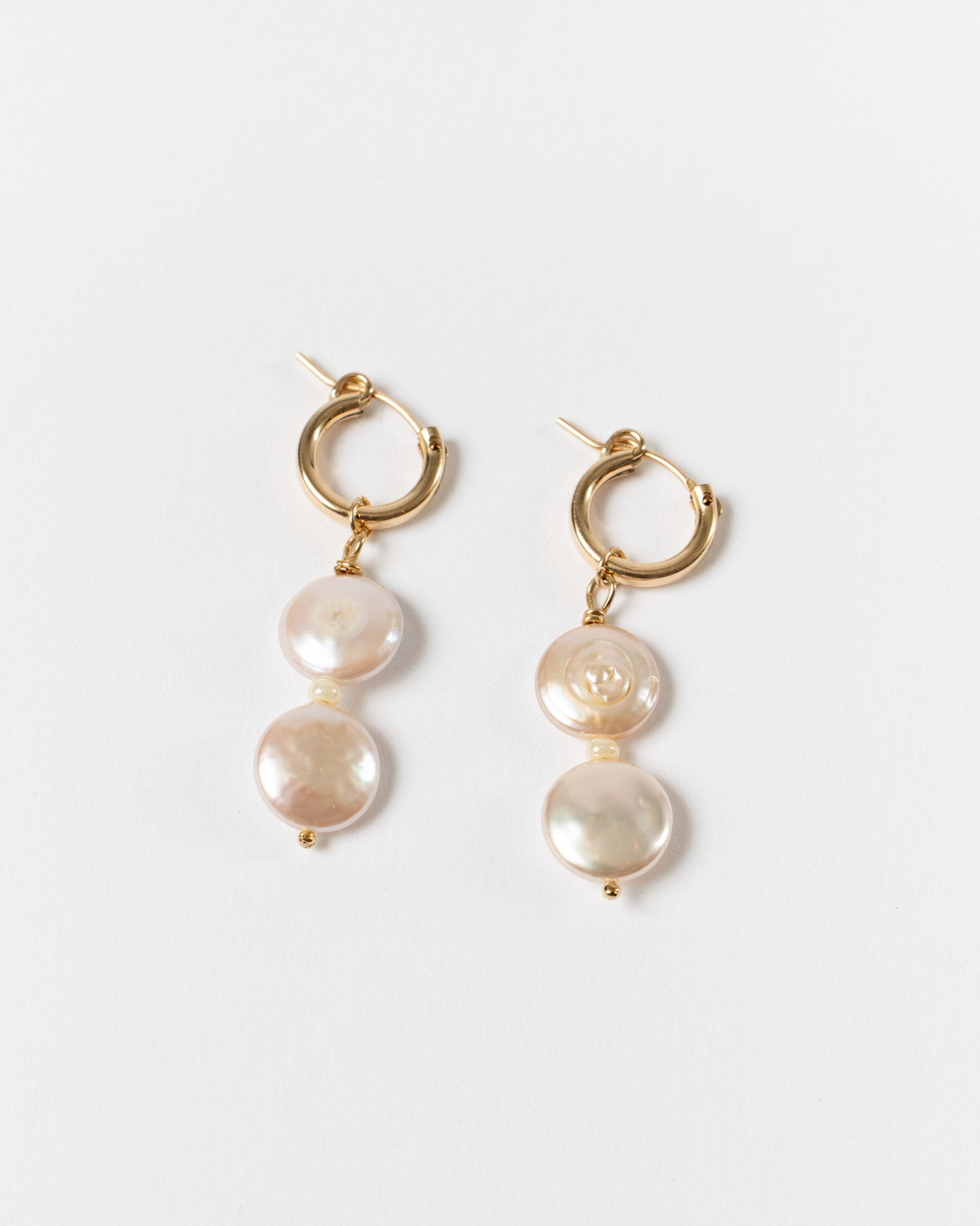 OSIF Coin Pearl and Bead Hoop Earring