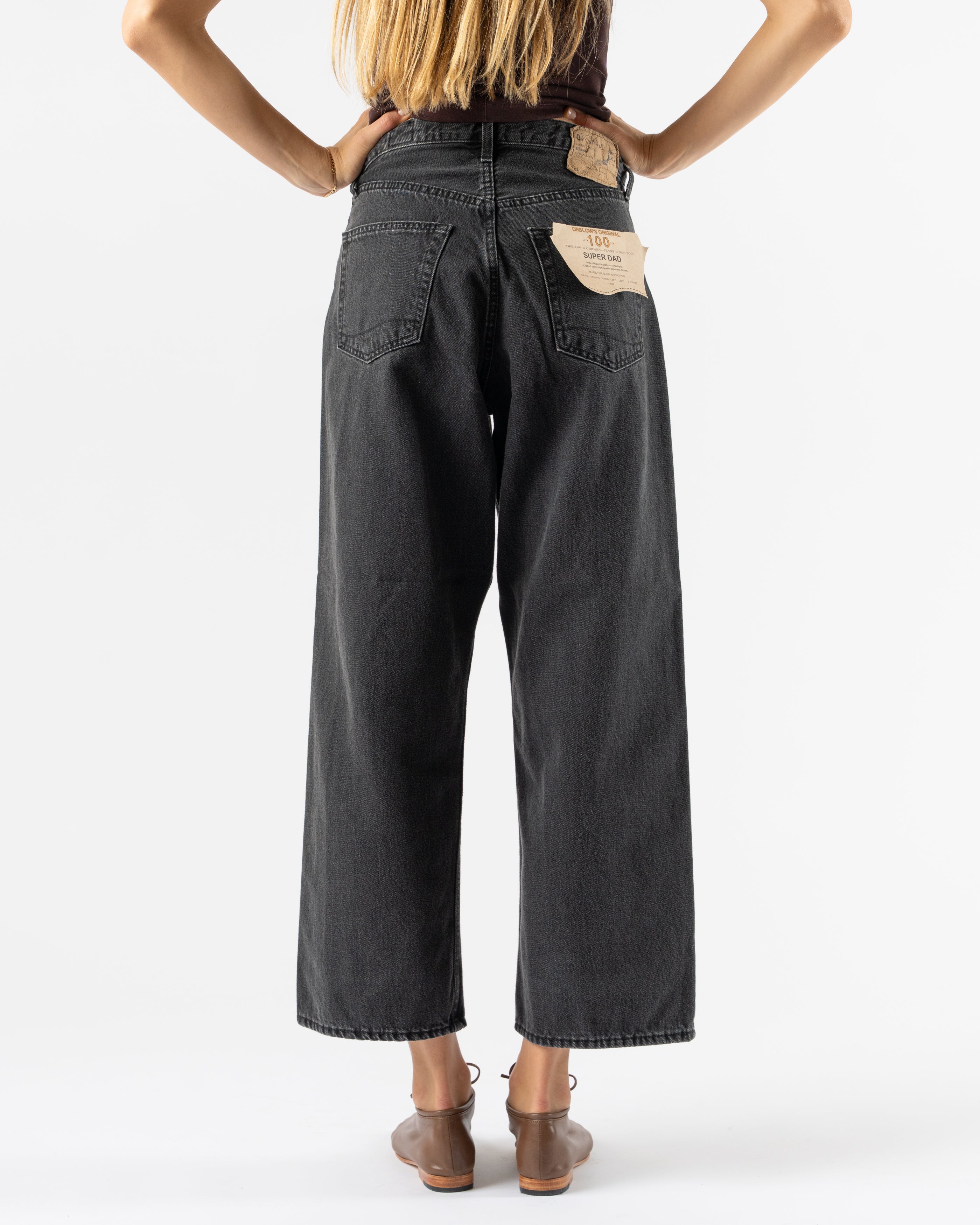 パンツ orSlow SUPER DAD'S DENIM BLACK beams M orSlow Super Dad's Denim Pants in Black Denim Stone Curated at
