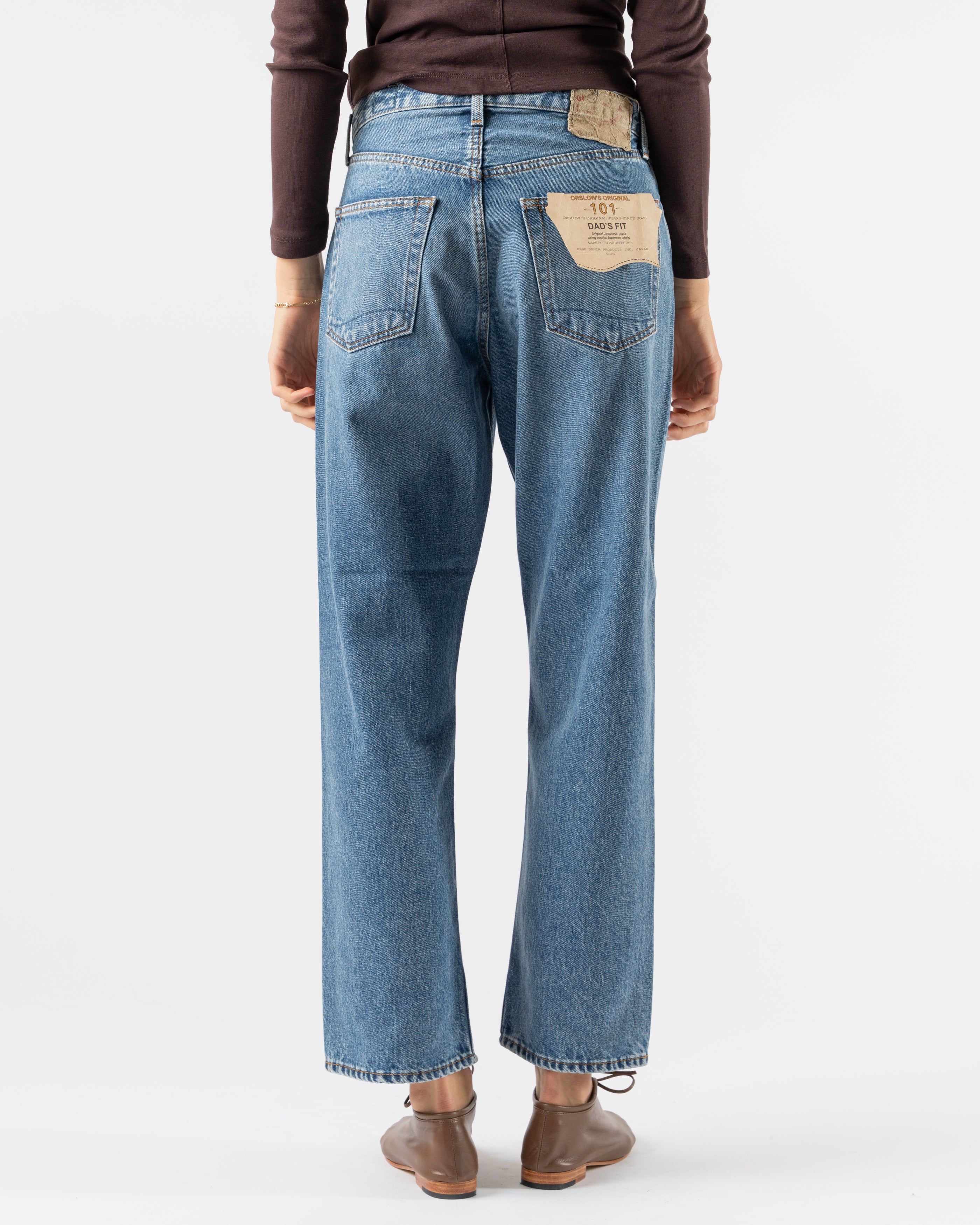 orSlow 101 Dad's Fit Denim Pants in Denim Used Curated at Jake and