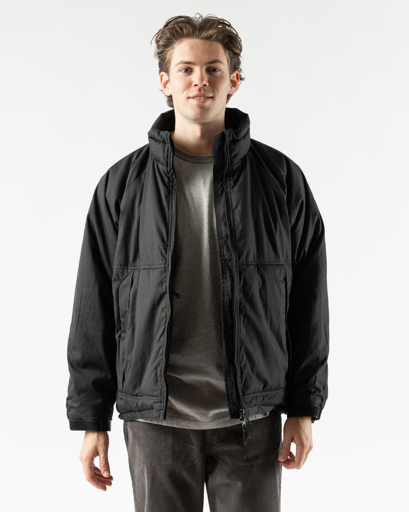 orSlow Cotton x Nylon Padded Jacket in Black Curated at Jake and Jones