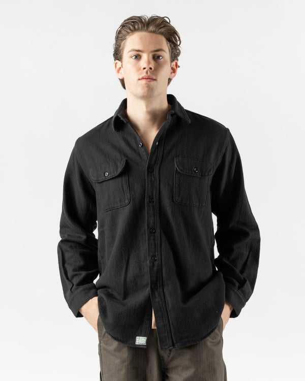 orSlow Vintage Fit Black Flannel Shirt