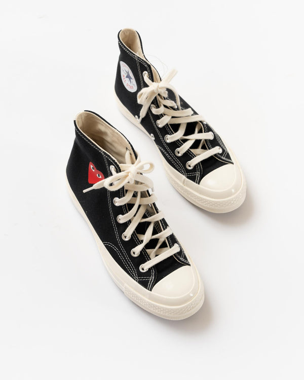 PLAY Converse x COMME des GARÇONS Small Red Heart High Top in Black