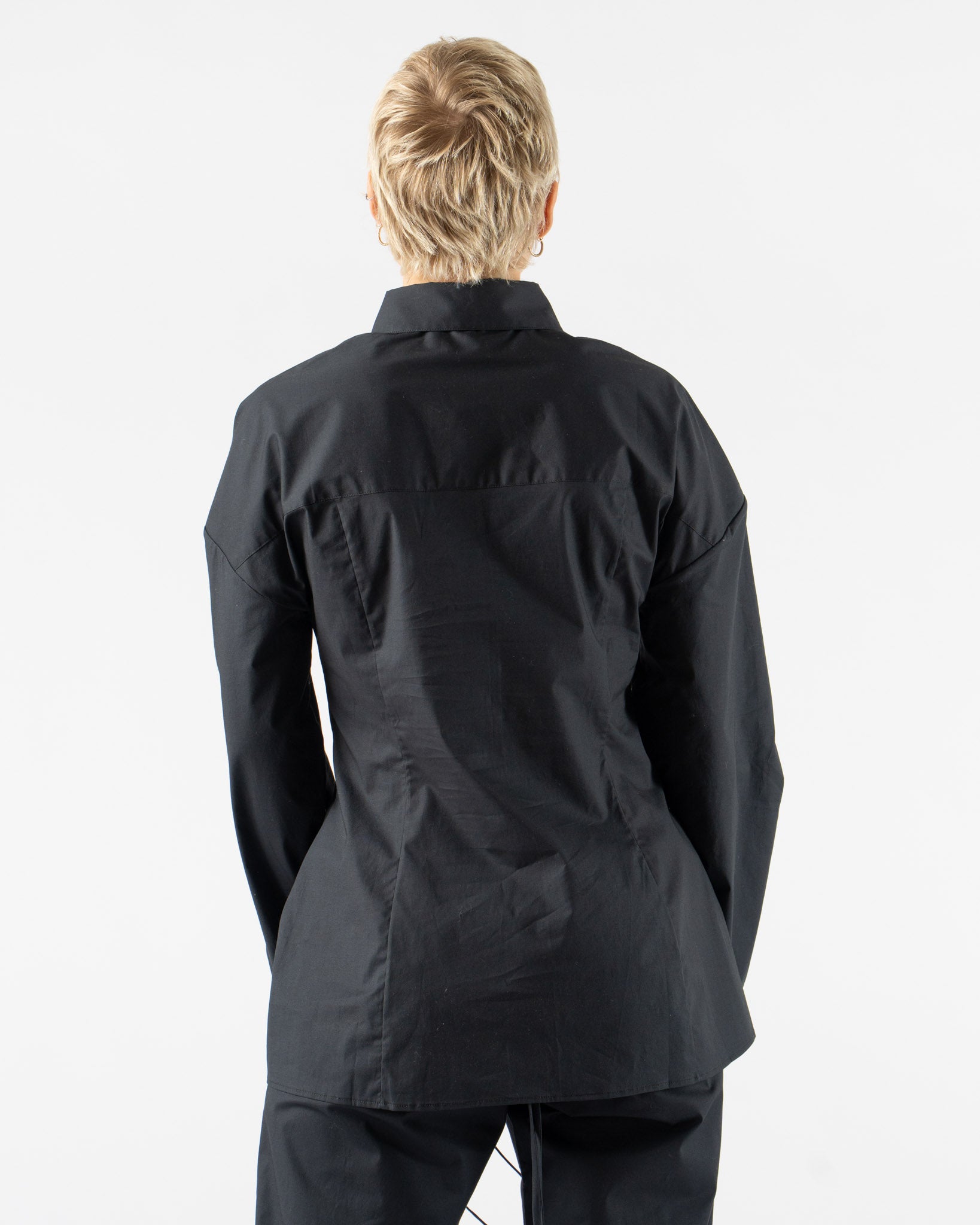 PRISCAVera Laced Button Down in Black