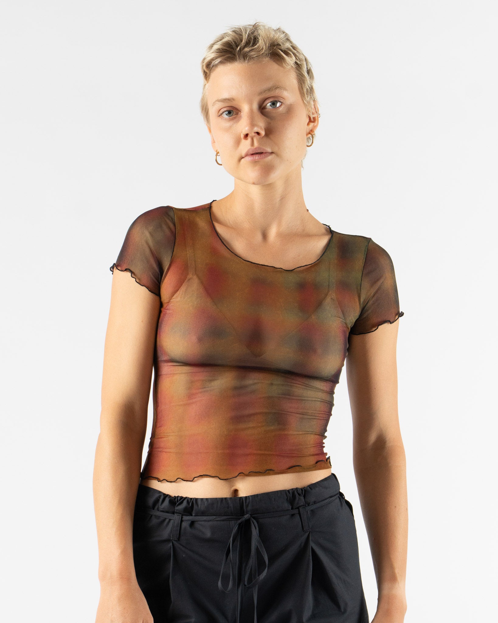 PRISCAVera Mesh Baby Tee in Pixel Wash