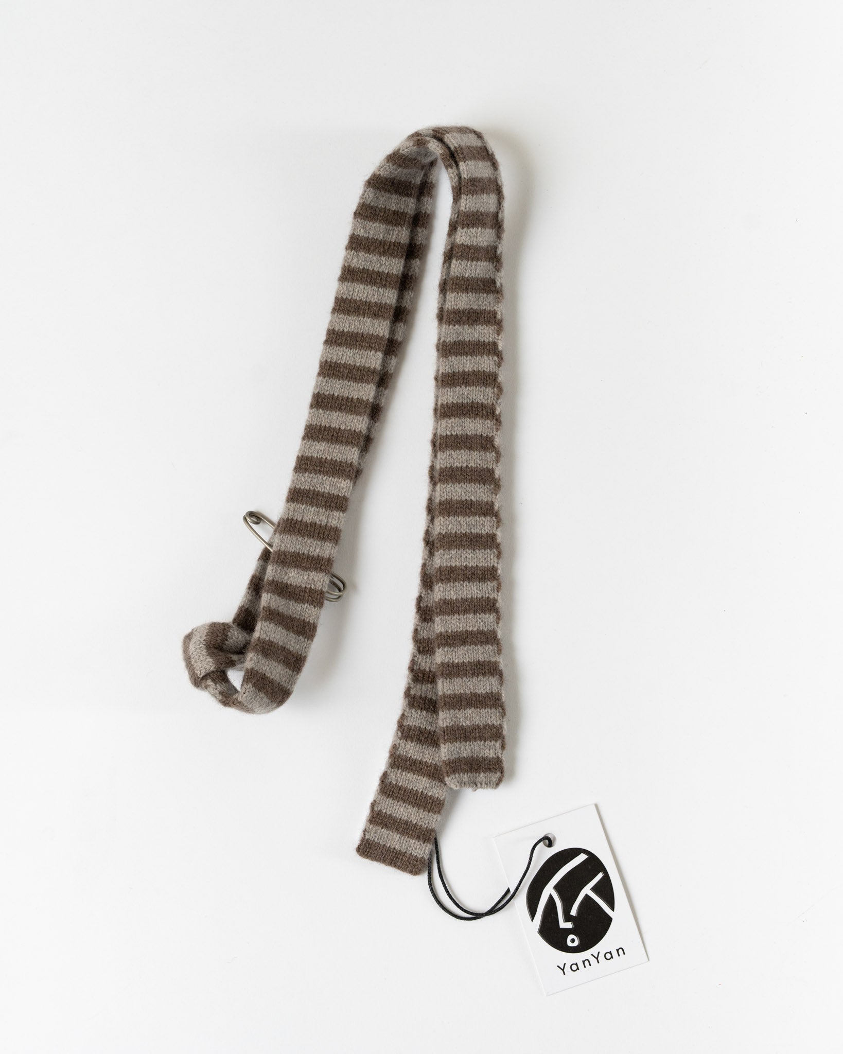 YanYan Lamaine Bow in Warm Grey Stripe