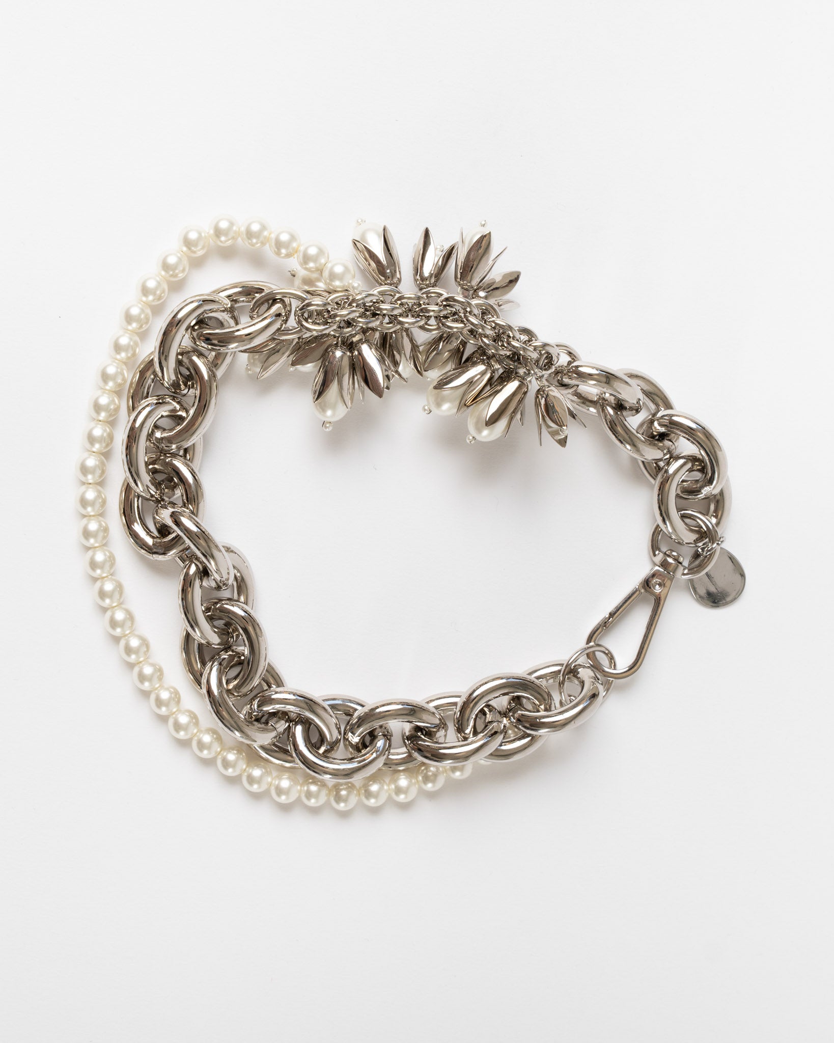 Simone Rocha Encased Pearl Flower Cluster Chain Necklace