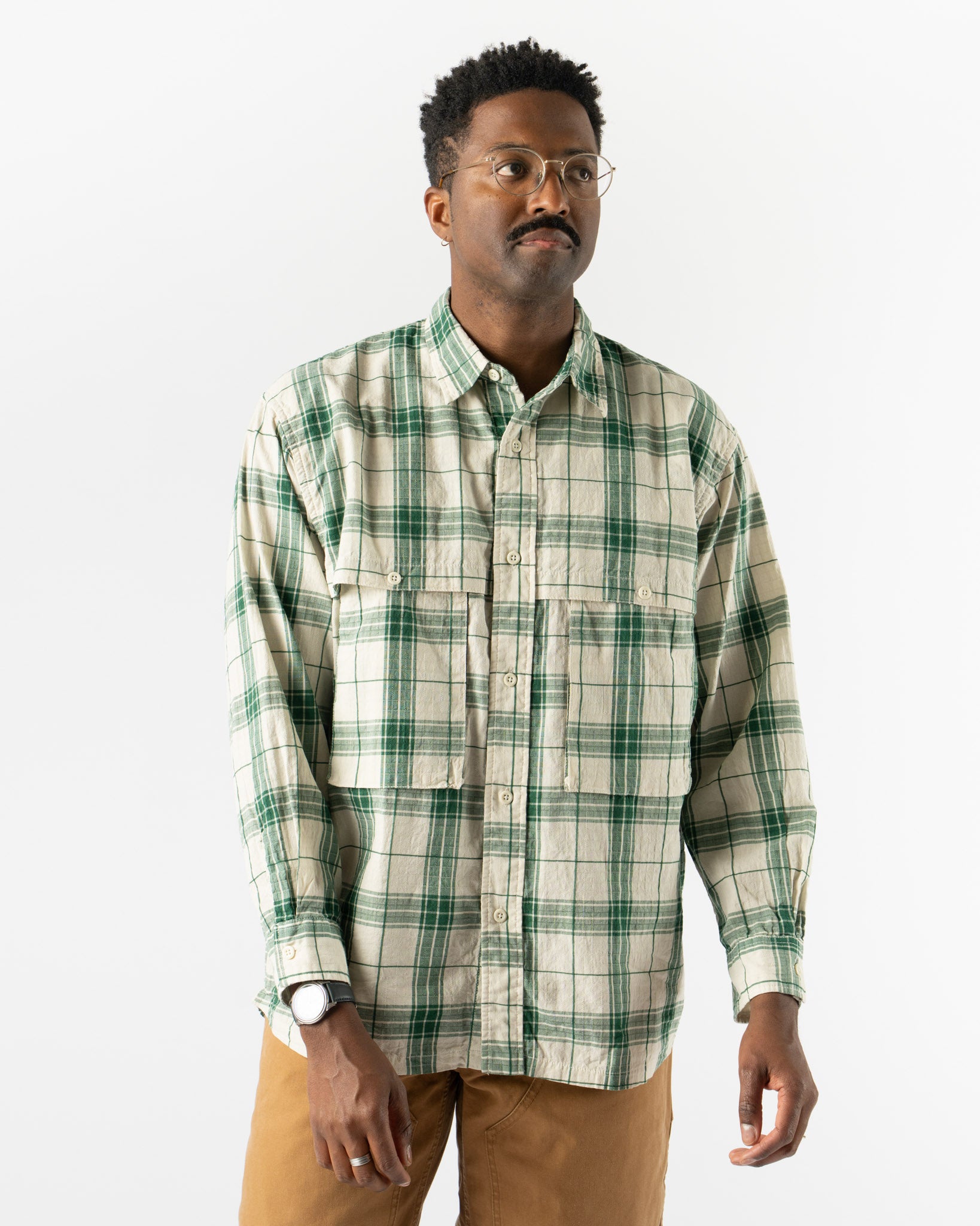 Pilgrim Surf + Supply Albert Field Shirt in Off White