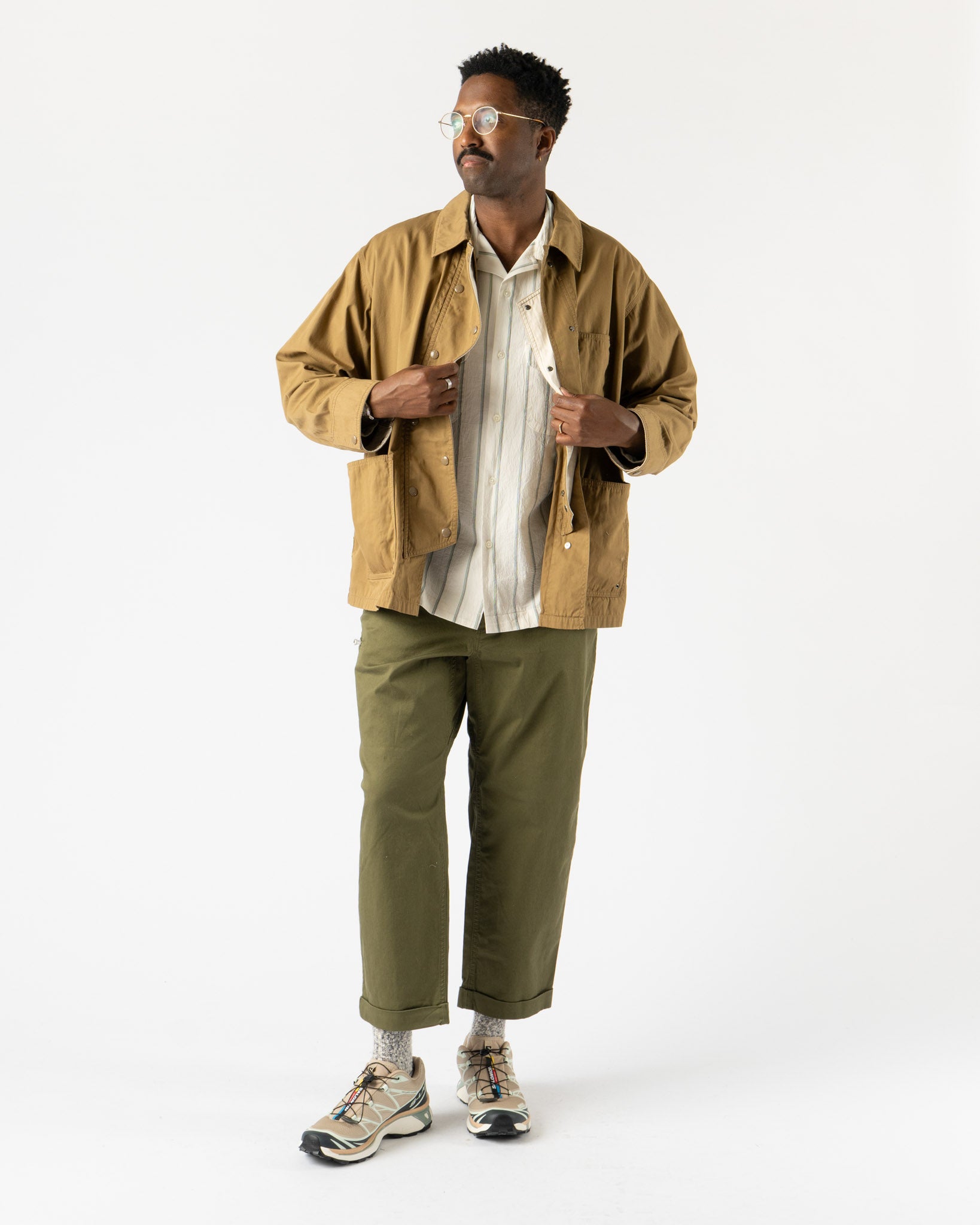South2 West8×Pilgrim Surf＋Supply jacket Pilgrim Surf + Supply Mendal Jacket in Khaki Curated at Jake