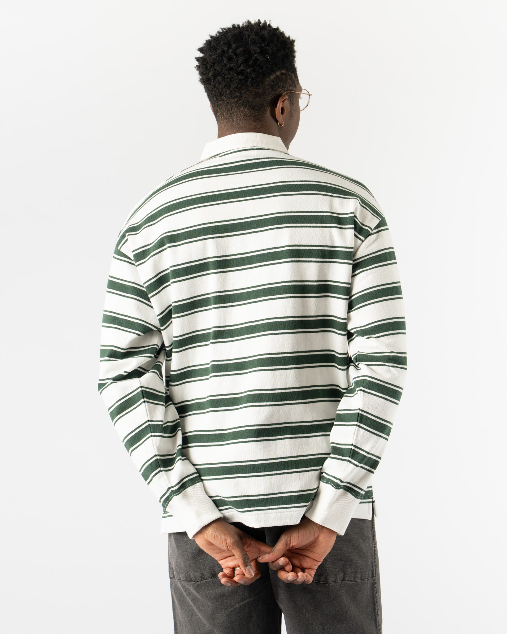 Pilgrim Surf + Supply Rocky Rugby Shirt in White Sage