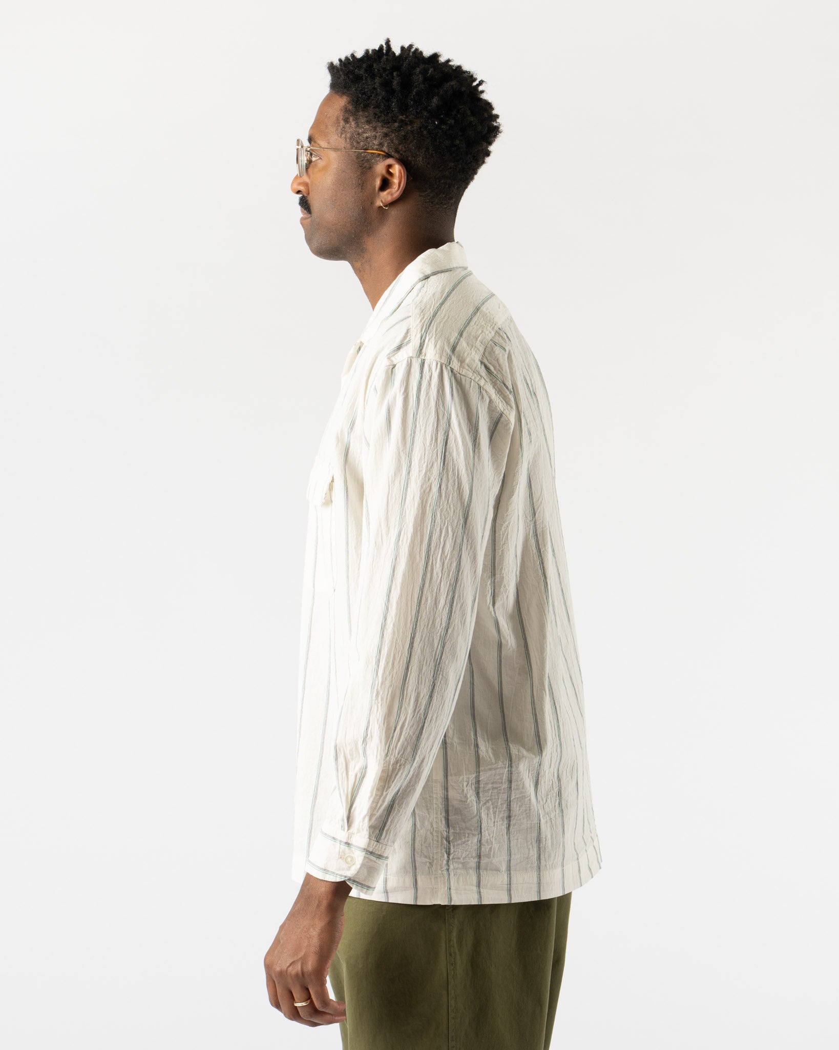 Pilgrim Surf + Supply Vincent Longsleeve Shirt in Off White