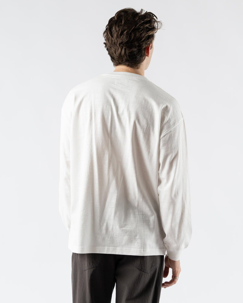 Pilgrim Surf + Supply Donald Long Sleeve Henley in Off White