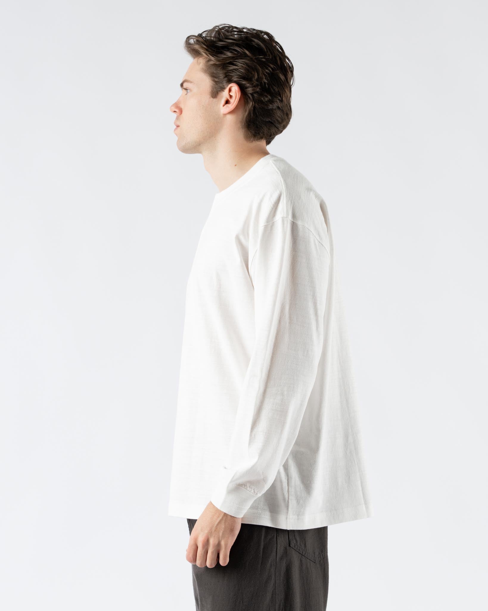 Pilgrim Surf + Supply Donald Long Sleeve Henley in Off White