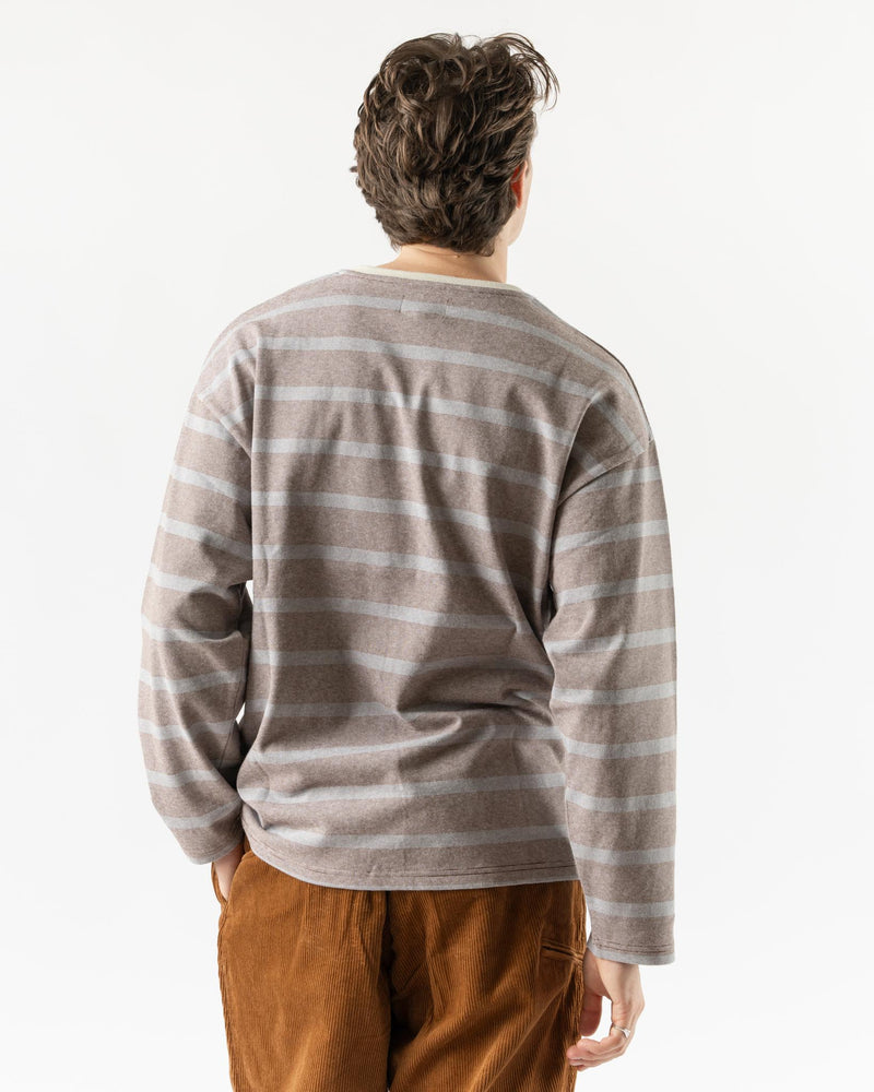 Pilgrim Surf + Supply Hawkinson Striped Crew in Brown Stripe