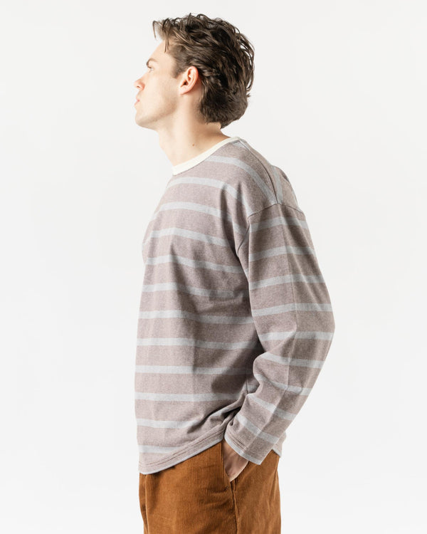 Pilgrim Surf + Supply Hawkinson Striped Crew in Brown Stripe