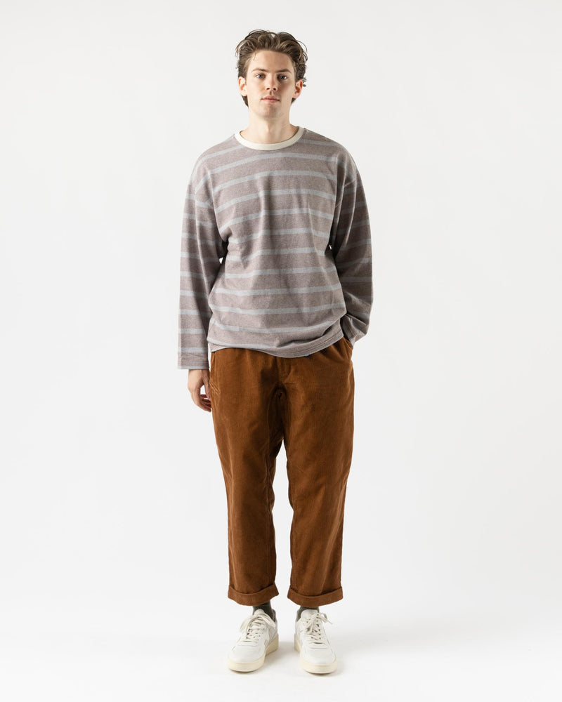 Pilgrim Surf + Supply Hawkinson Striped Crew in Brown Stripe