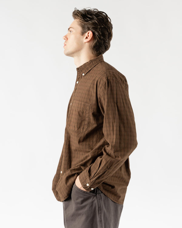 Pilgrim Surf + Supply Ian Check Longsleeve Shirt in Brown