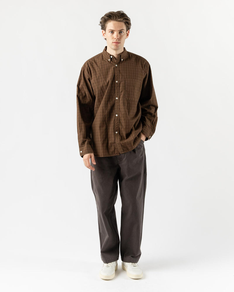 Pilgrim Surf + Supply Ian Check Longsleeve Shirt in Brown