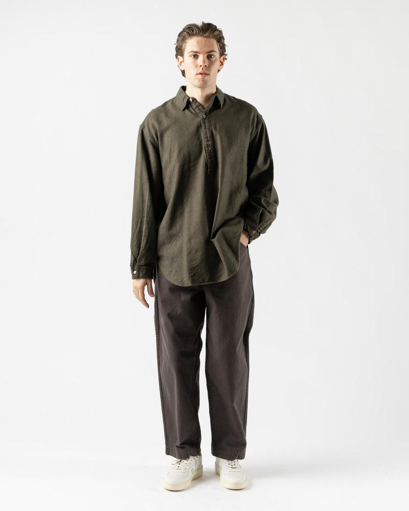 Pilgrim Surf + Supply McCarthy Popover Shirt in Olive