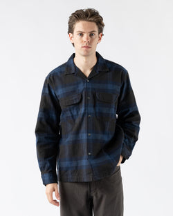 Pilgrim Surf + Supply Vincent Longsleeve Shirt in Navy