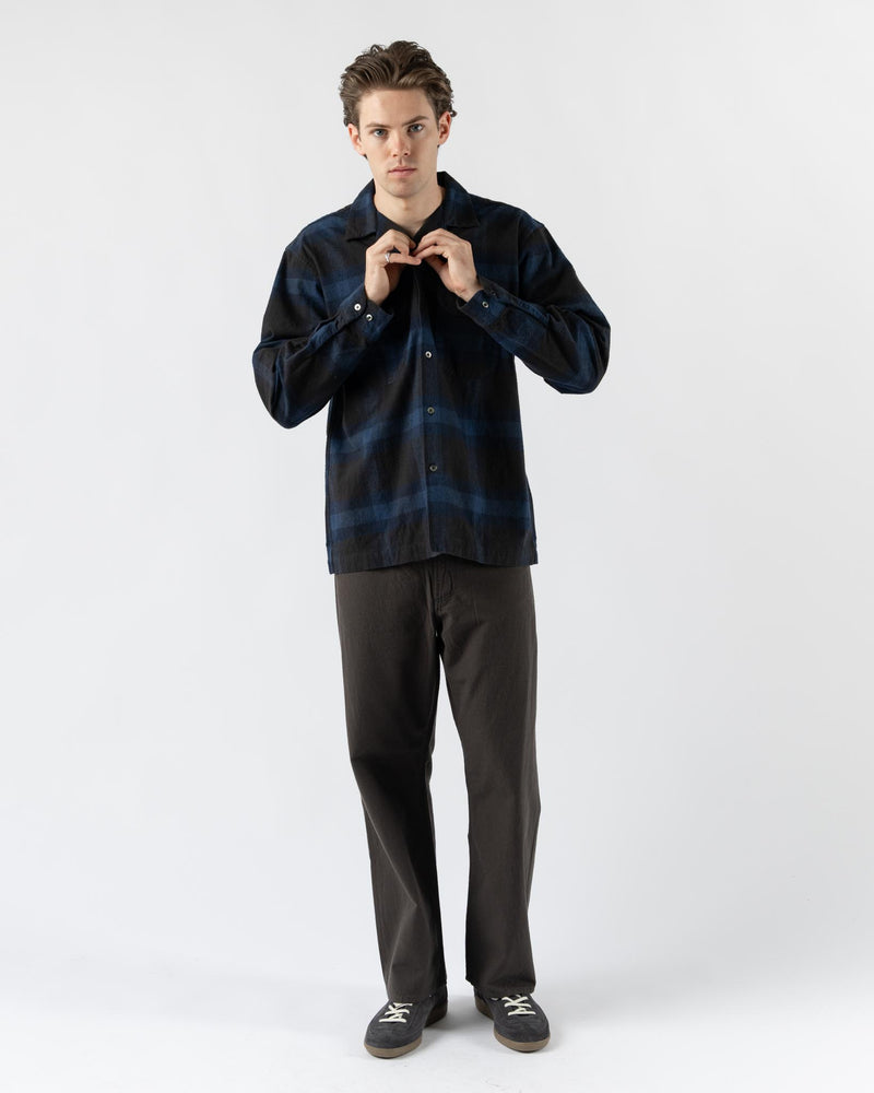 Pilgrim Surf + Supply Vincent Longsleeve Shirt in Navy