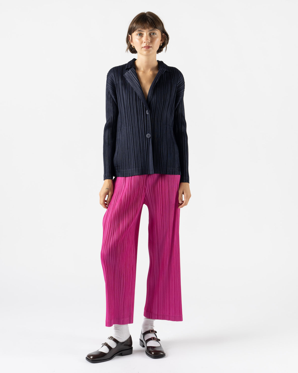Pleats Please Issey Miyake Pleats Jacket in Navy