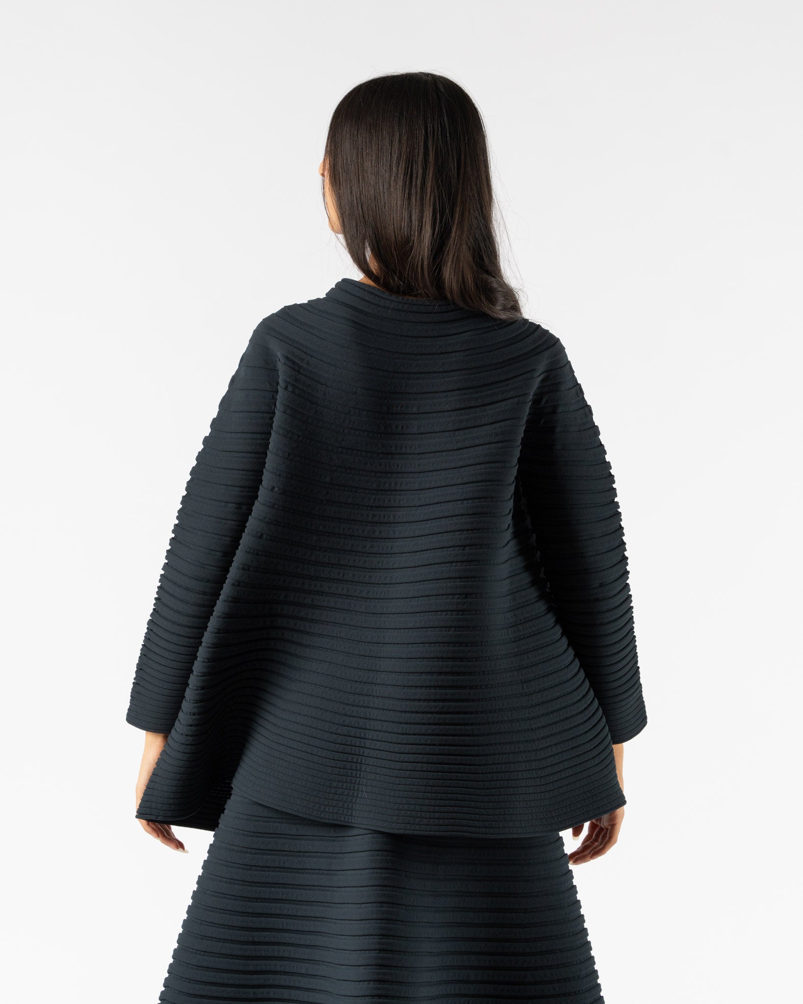 Pleats Please Issey Miyake Bounce Knit Shirt in Dark Green