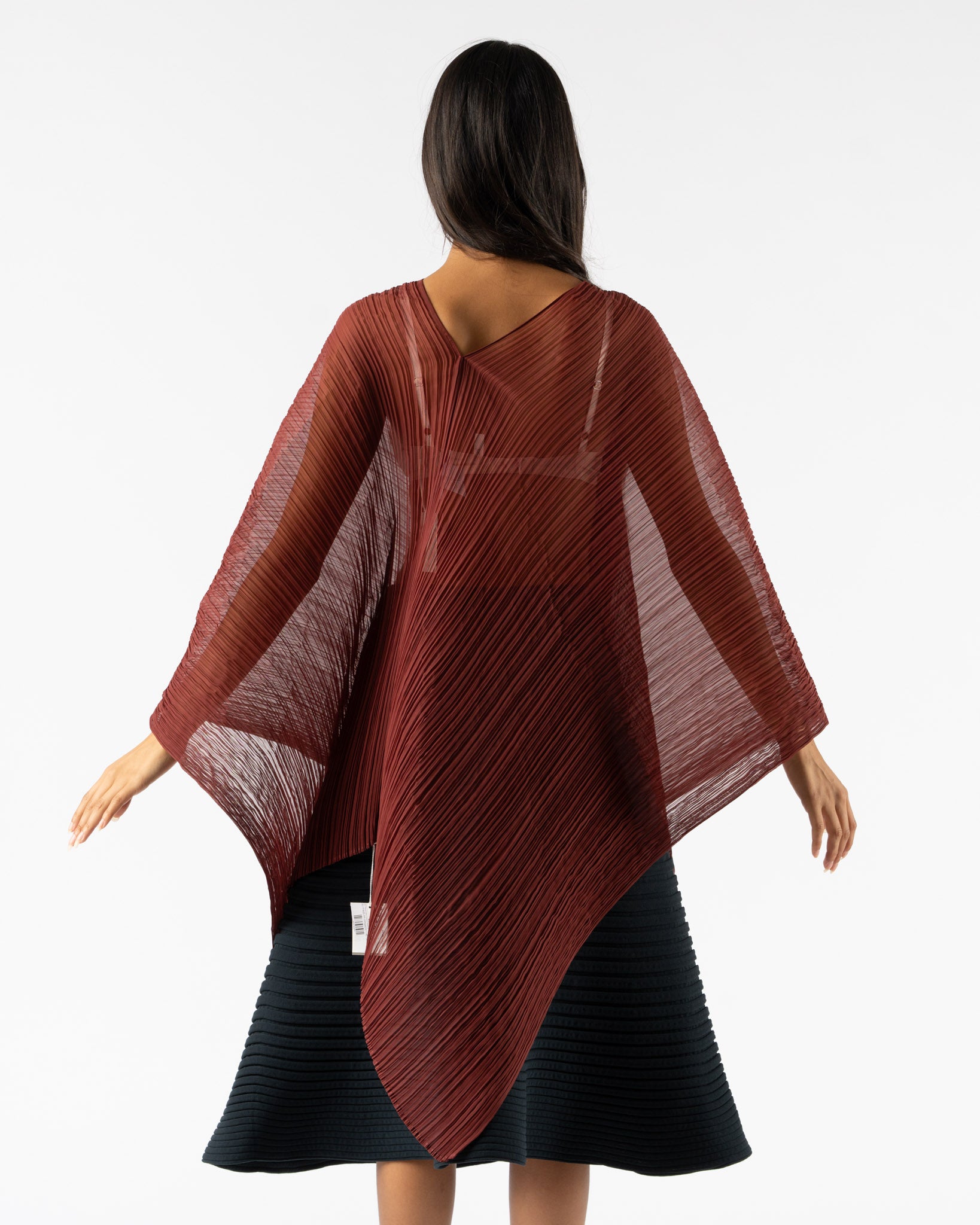 Pleats Please Issey Miyake Madame-T October in Brown Red